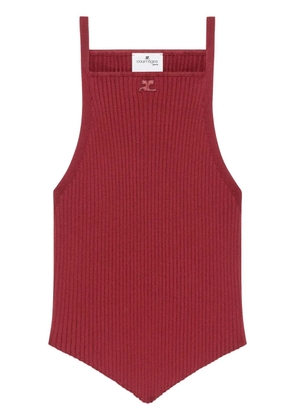 Courrèges Pointy rib-knit tank top - Red