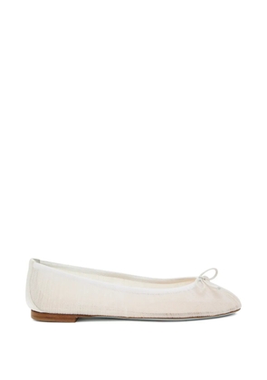 Aquazzura Voile bow-detail ballet flats - White