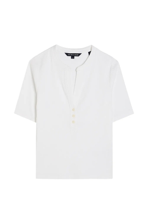Veronica Beard Reubian V-neck buttoned top - White