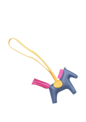 Hermès Pre-Owned 2019 horse-design leather bag charm - Blue