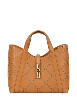 Furla small Goccia perforated tote bag - Neutrals