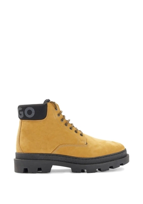 BOSS lace up logo boots - Neutrals