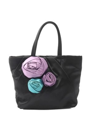 Prada Pre-Owned 2010s flower-appliqué tote bag - Black