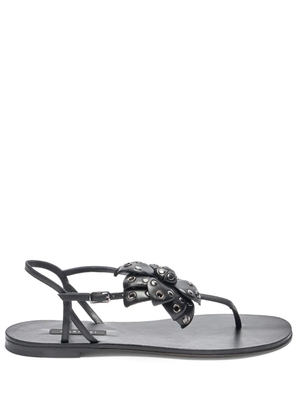 Casadei stud-embellished flat sandals - Black