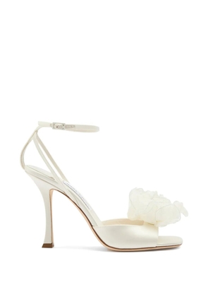 Jimmy Choo Mimmi flower-appliqué sandals - Neutrals
