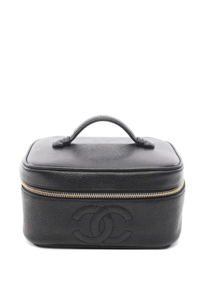 CHANEL Pre-Owned 1997 Coco mark leather make-up bag - Black