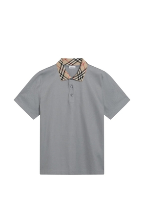 Burberry checkered-collar polo shirt - Grey