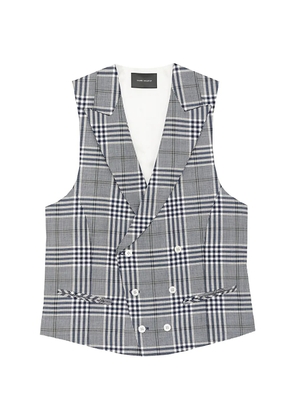 RAMON SANJURJO checked double-breasted skirt - White