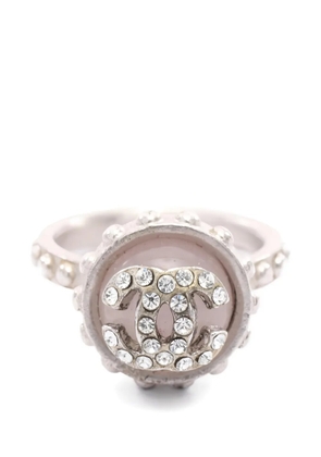 CHANEL Pre-Owned 1986 rhinestone ring - Silver