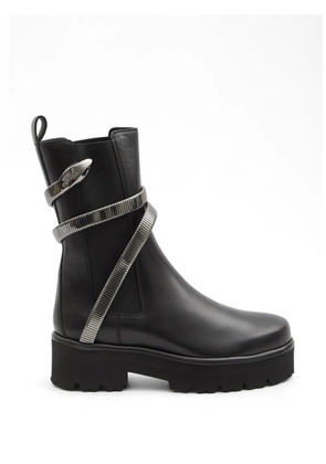 René Caovilla Juniper snake detail boots - Black
