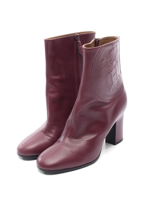 Hermès Pre-Owned 2000s embossed leather boots - Red
