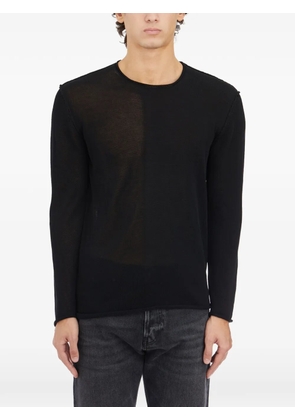 Isabel Benenato crew-neck cotton sweater - Black