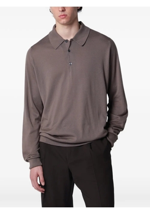 John Smedley Finchley long-sleeve polo shirt - Brown