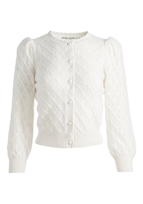 alice + olivia diamond-pattern cardigan - White