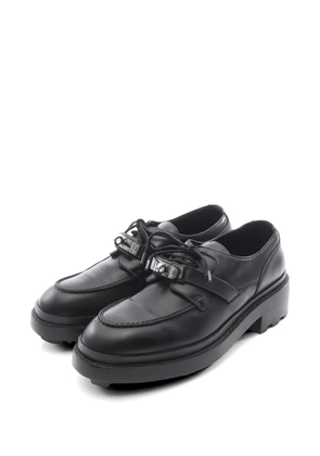 Hermès Pre-Owned 2010s First Kelly-buckle leather oxford shoes - Black