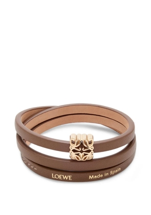 LOEWE Anagram Bombé twist leather bracelet - Gold