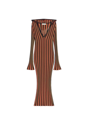 Blumarine striped hooded dress - Black