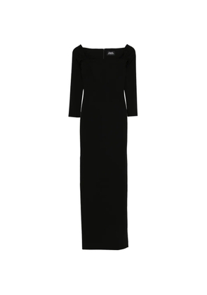 Solace London Lolita square-neck long-sleeves maxi dress - Black