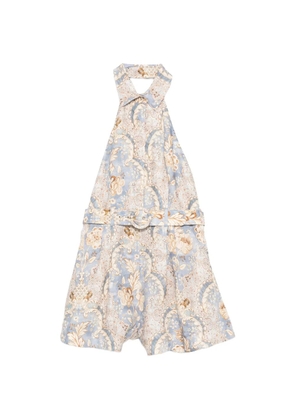 ZIMMERMANN floral belted playsuit - Blue