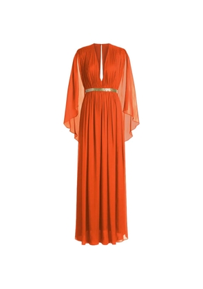 Alberta Ferretti V-neck belted dress - Orange