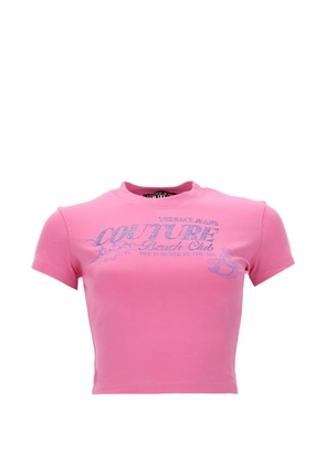 Versace Jeans Couture logo-detail cropped T-shirt - Pink