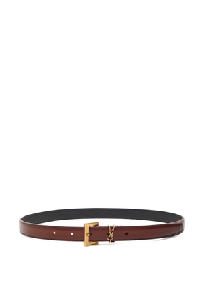 Saint Laurent Cassandre leather belt - Brown