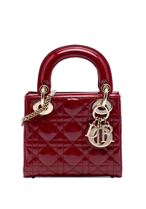 Christian Dior Pre-Owned 2020 Mini Patent Cannage Lady Dior satchel - Red