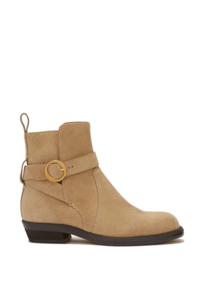 Odissì Ornella ankle strap suede boots - Neutrals