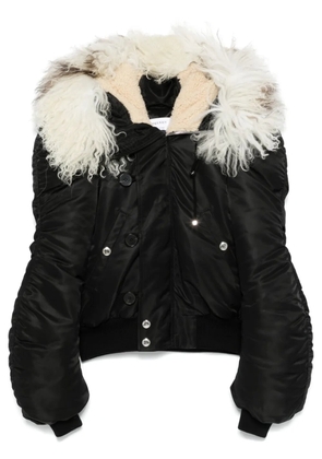 Alexander McQueen shearling-collar bomber jacket - Black