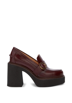 Odissì Gabriella platform leather loafers - Red