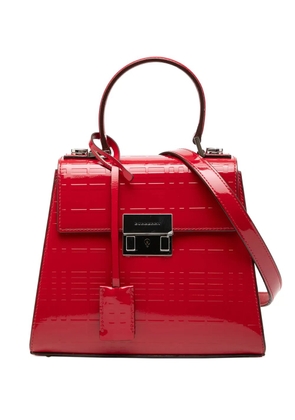 Burberry Pre-Owned 2000-2017 Embossed Patent Leather Top Handle satchel - Red