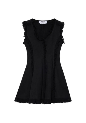 MSGM scoop-neck fringed mini dress - Black