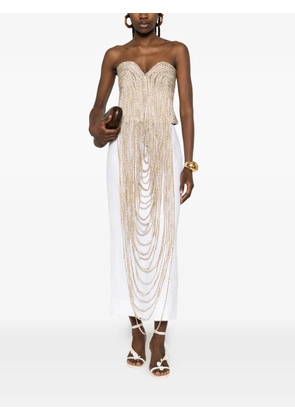 Bless sweetheart-neck top - Neutrals