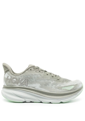 HOKA Clifton 9 mesh-panelling sneakers - Green