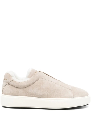 Officine Creative slip-on shearling sneakers - Neutrals