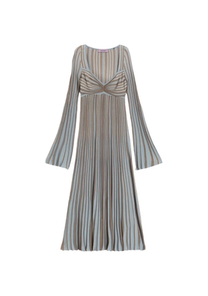 Maccapani Terry striped long-sleeve dress - Blue