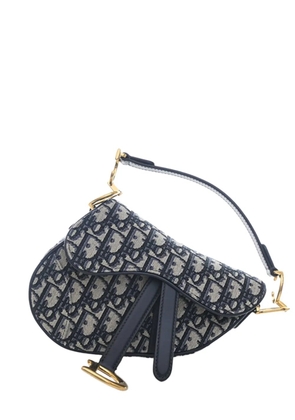 Christian Dior Pre-Owned 2020 Mini Oblique Canvas Saddle Bag satchel - Blue
