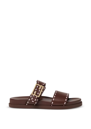 FENDI Feel buckle detail sandals - Brown