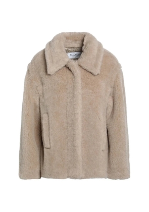 Max Mara shawl-collar faux fur coat - Neutrals