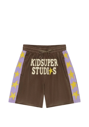KidSuper Velour Stars shorts - Brown