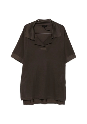 Lacoste camp-collar silk mini dress - Brown