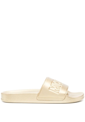 Moschino embossed-logo slides - Gold