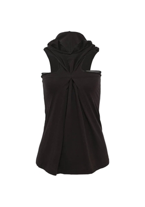 Hache pinched sleeveless hooide - Black
