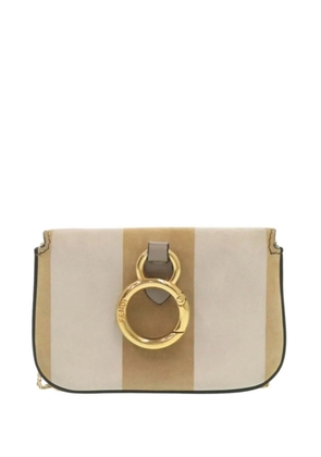 Fendi Pre-Owned 2000-2010 Nano Bicolor Suede Baguette Charm crossbody bag - White