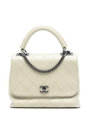 CHANEL Pre-Owned 2016-2017 Stitched Calfskin Urban Luxury Top Handle Bag satchel - White