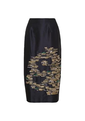 Biyan Taffeta beaded skirt - Black