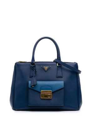 Prada Pre-Owned 2000-2025 Saffiano Lux Galleria Double Zip Front Pocket satchel - Blue