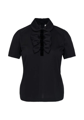 Noir Kei Ninomiya bow-embellished polo shirt - Black