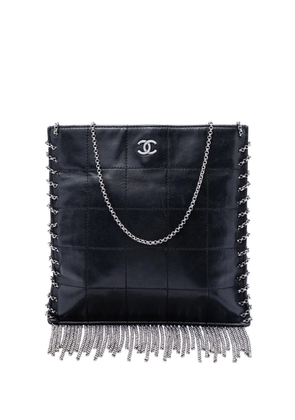 CHANEL Pre-Owned 2002-2003 CC Choco Bar Lambskin Chain Fringe crossbody bag - Black