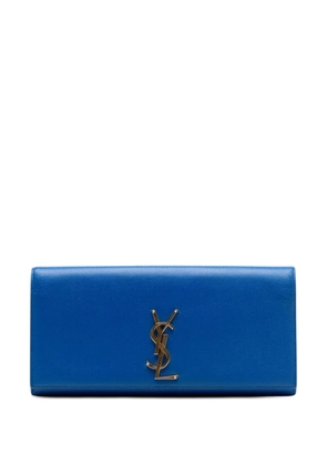 Saint Laurent Pre-Owned 2014 Grain de Poudre Monogram Cassandre clutch bag - Blue